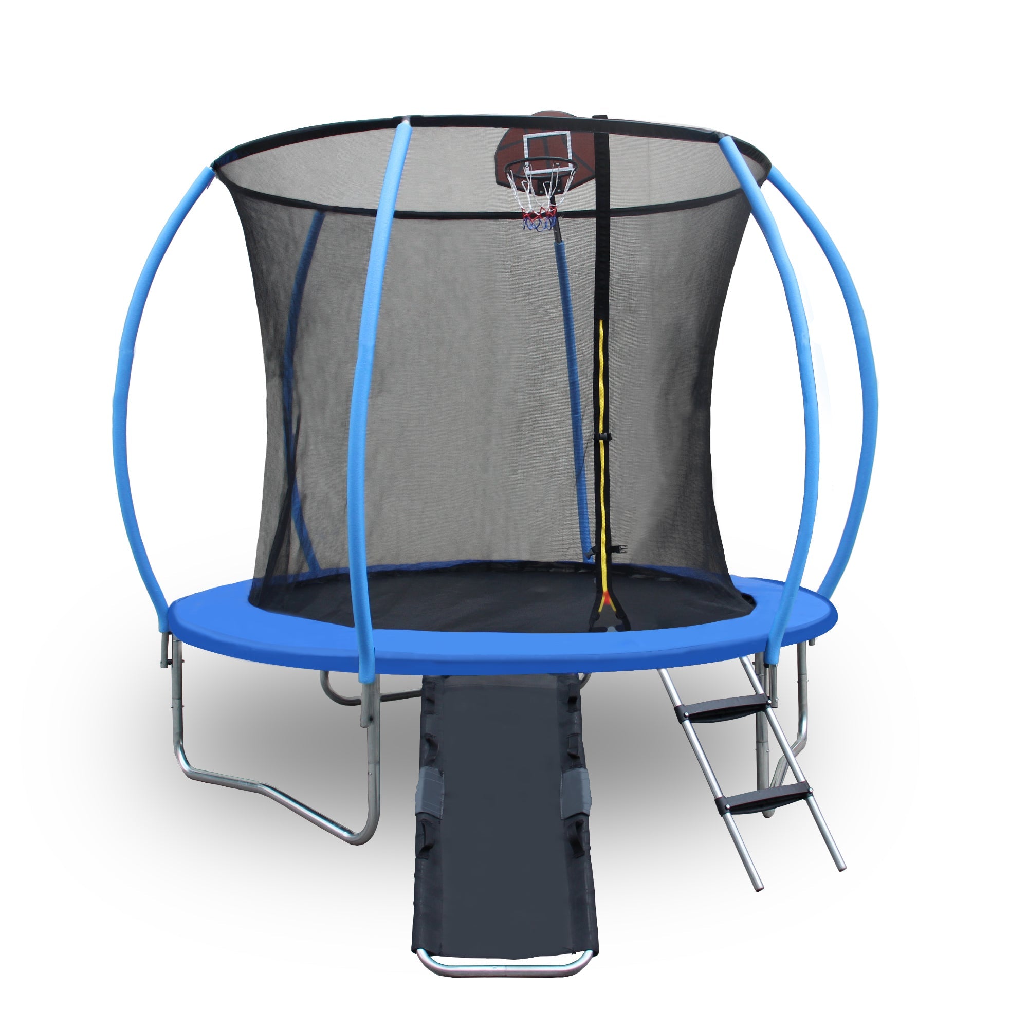 8FT Trampoline with Enclosure, Slide, Ladder-American Furniture Outlet