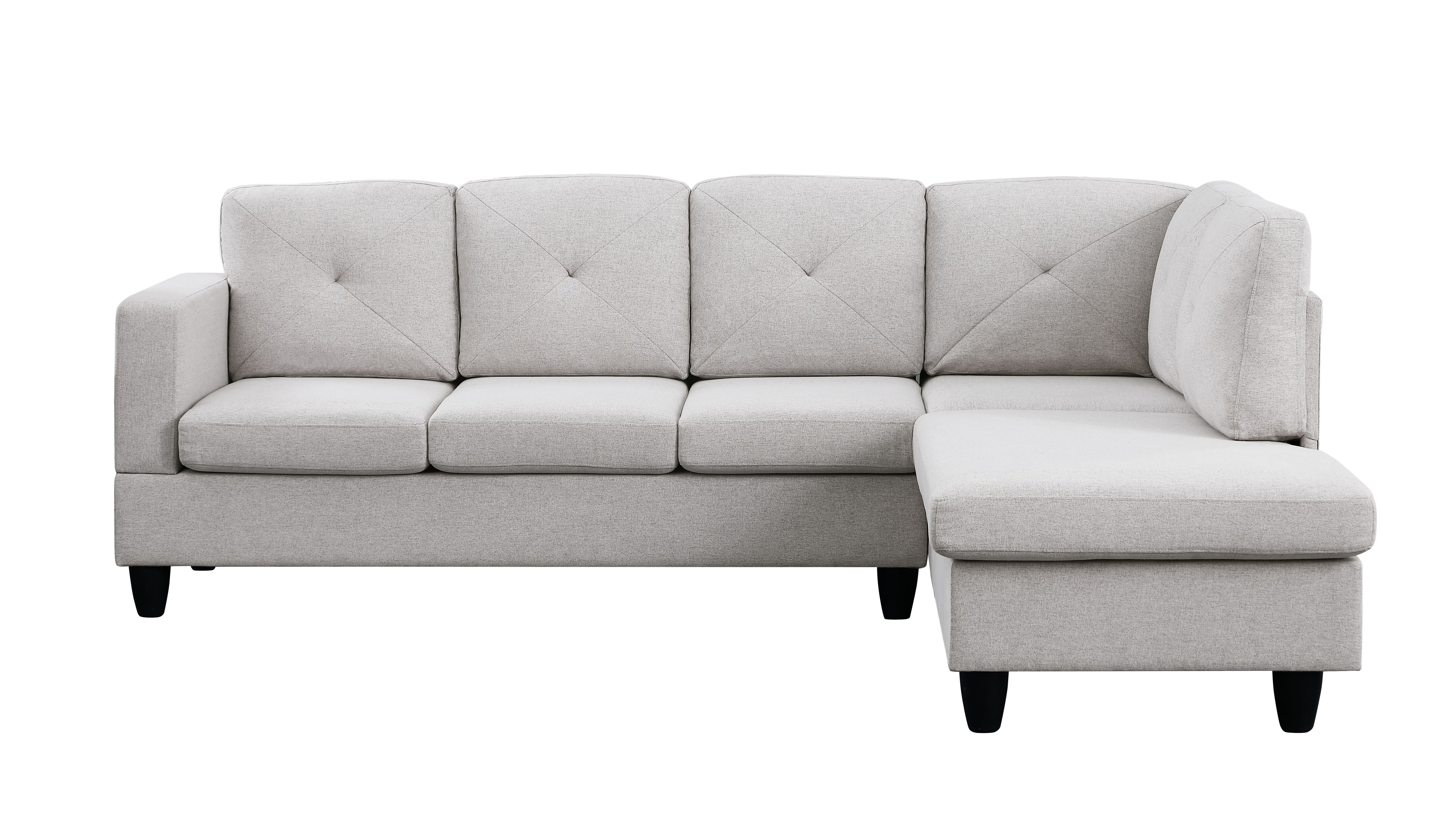 Santiago - Linen Sectional Sofa With Right Facing Chaise
