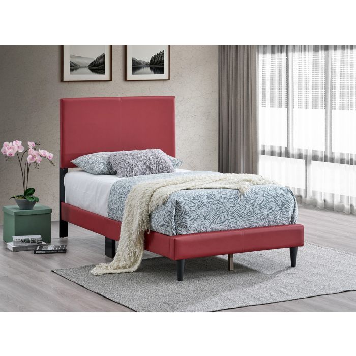 Baron Twin Bed G00705-TB-UP - Red Metal Frame - Mattress Ready