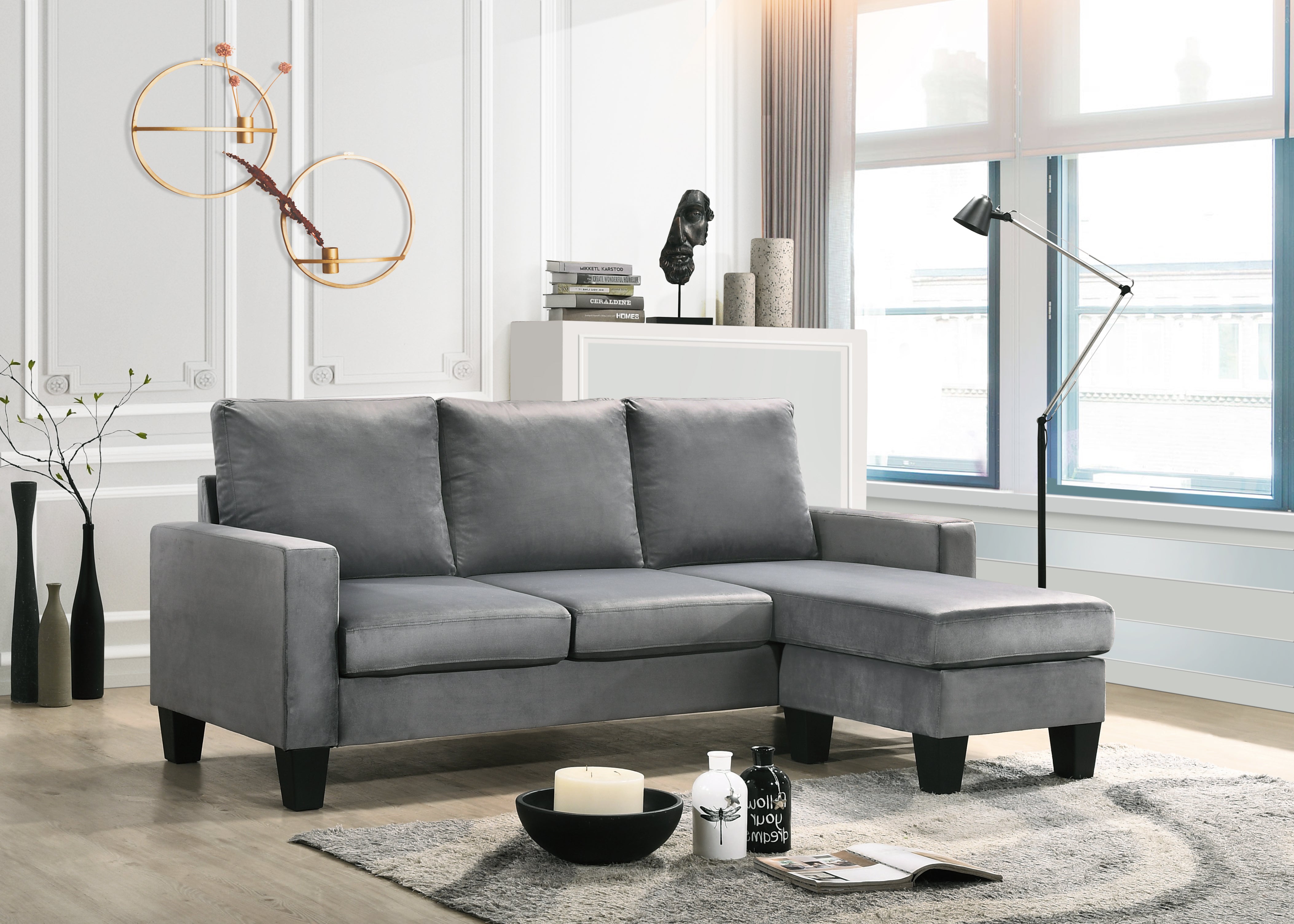 Jessica Gray Sofa Chaise - Modern Comfort, Style