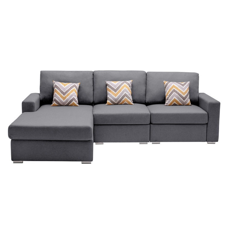 Nolan - Fabric 3 Piece Reversible Sectional Sofa