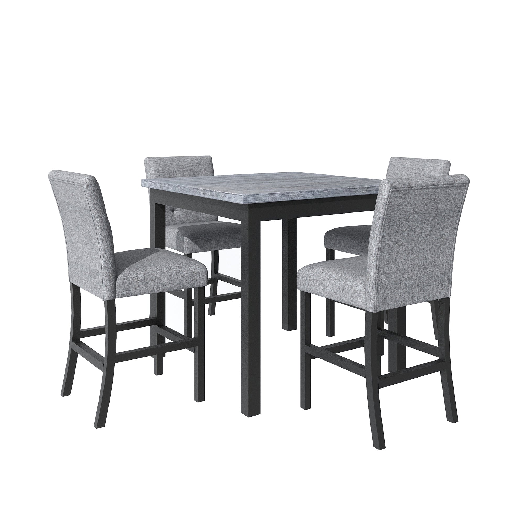 5-Piece Counter Height Dining Set, Black
