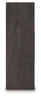 Dark wood finish panel with visible grain texture