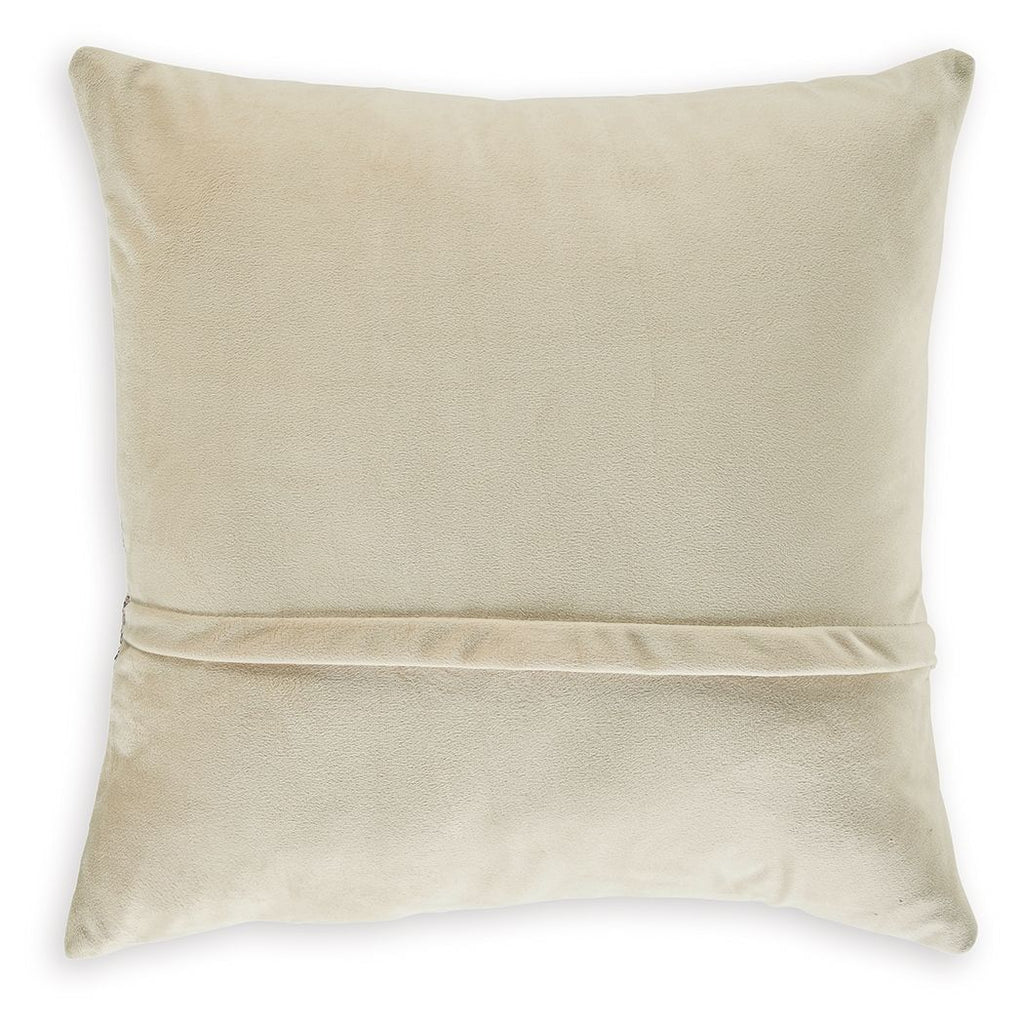 Solid cream decorative pillow with subtle texture and smooth front