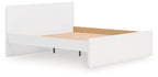 White panel platform bed with slatted support and two front side openings
