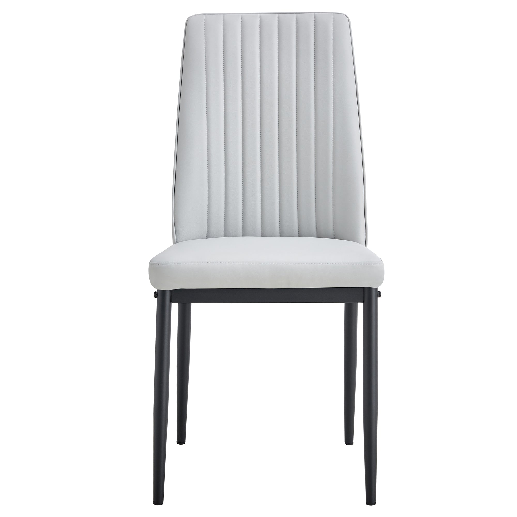 5-Piece Dining Set w/ Faux Leather Chairs - Gray