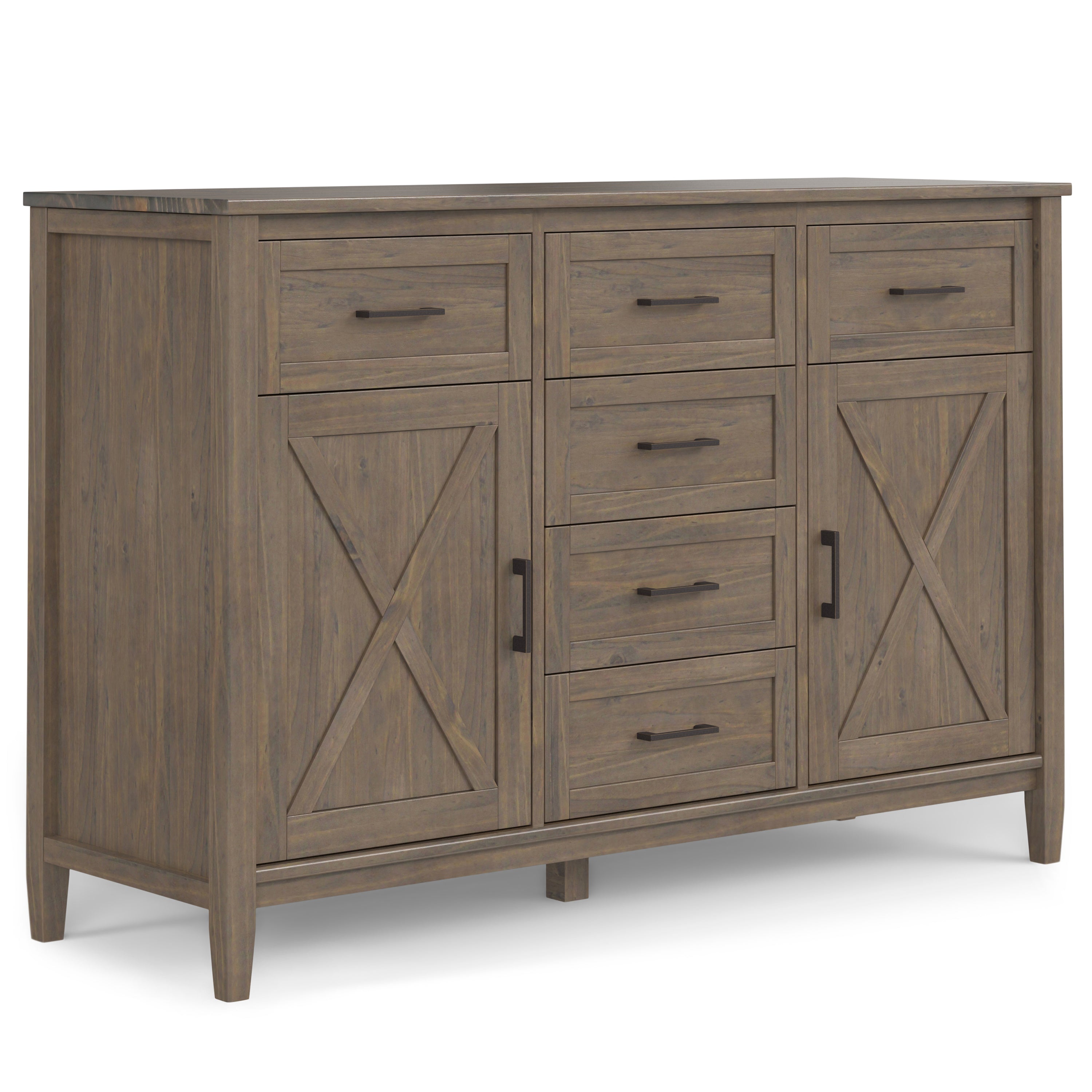Ela Smoky Brown Sideboard: Modern Living Room Storage & Display Cabinet