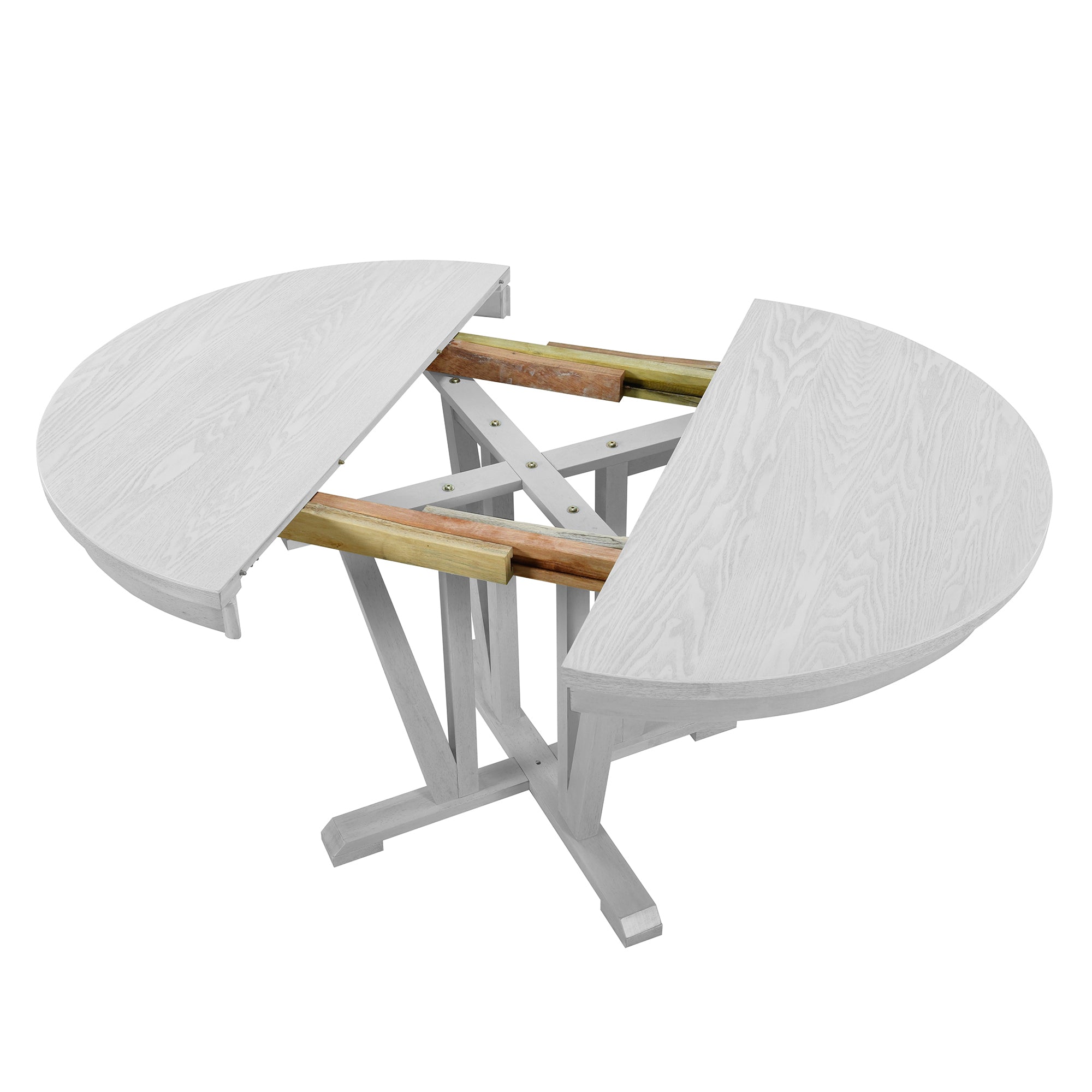 Rustic Round Dining Table Set - 5 Piece Gray