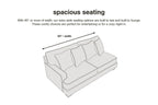 Sofa diagram showing 90-inch wide seating for spacious lounging