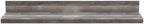 Gray wood bridge shelf with flat horizontal top and visible textured grain