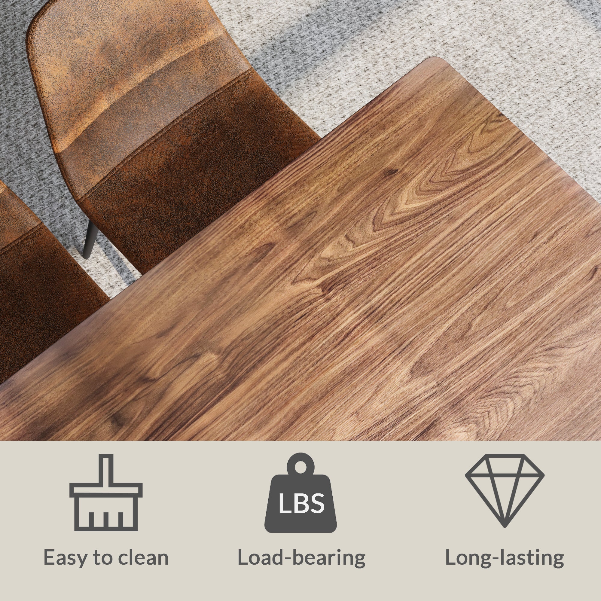Modern Dining Table & 4 Chairs Set - 47"