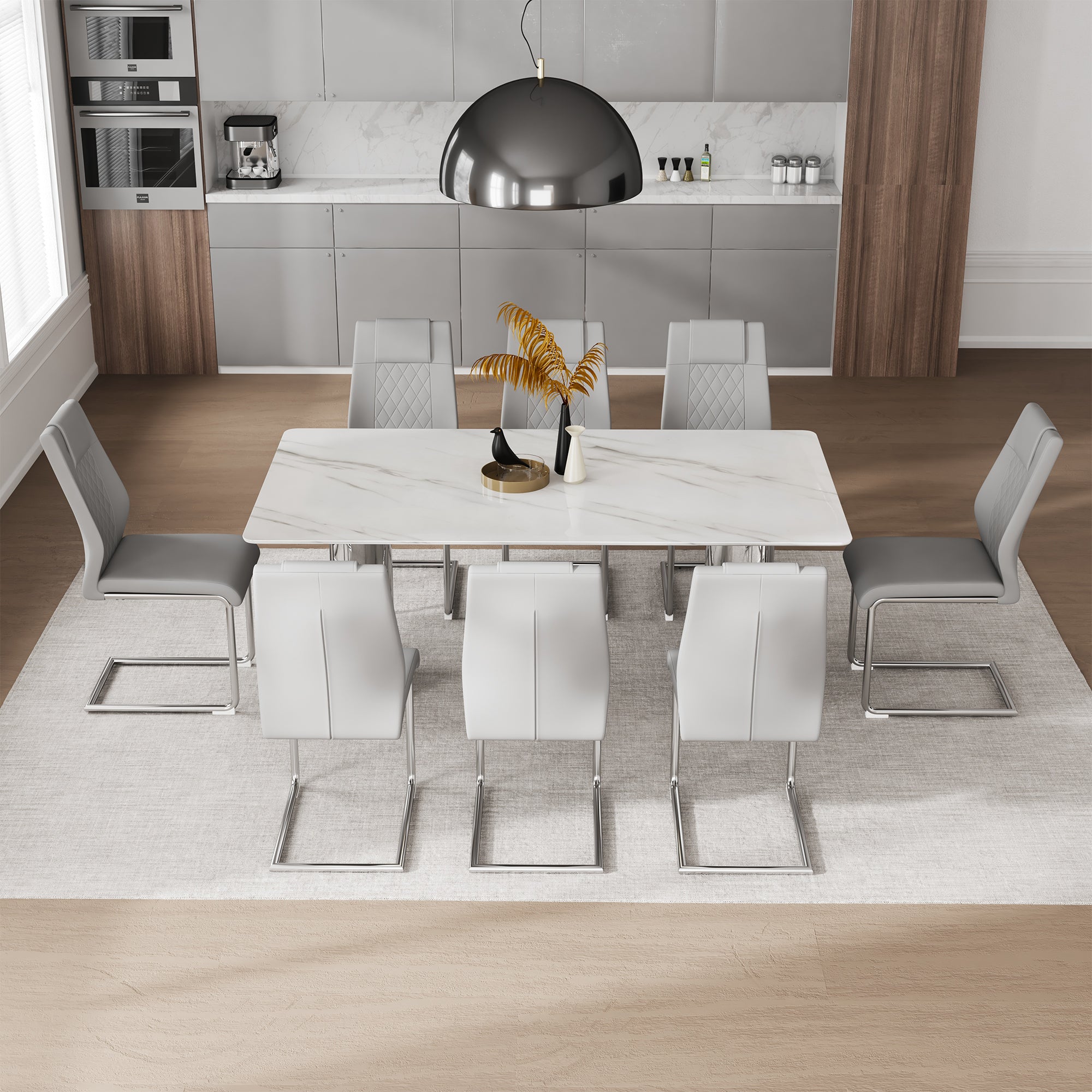 Modern Marble Dining Table & Chairs Set - DT-69