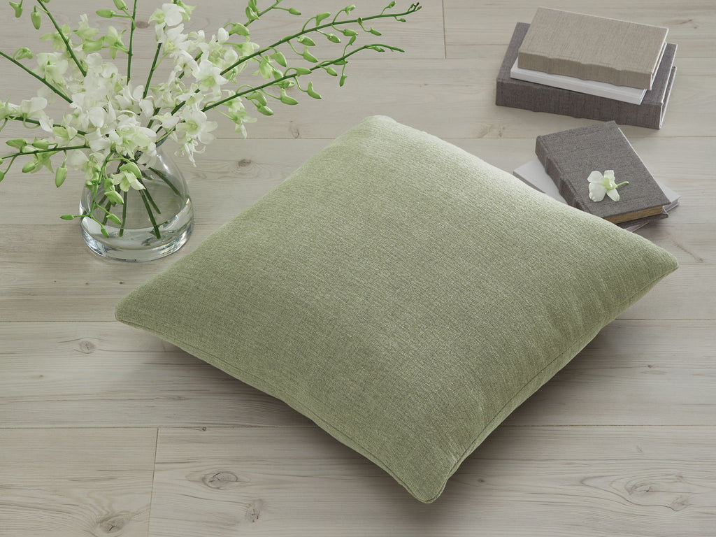 Brockbert sage green square pillow, textured fabric