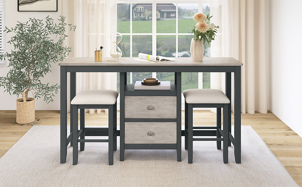 Farmhouse 3-Piece Counter Height Dining Set