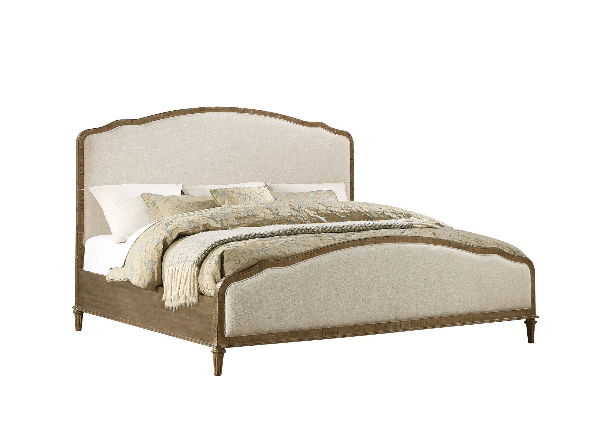 Brown Queen Upholstered Bed Frame: Elegant & Comfortable Bedroom Furniture