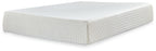 White memory foam mattress, quilted textured cover on top surface