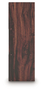 Dark brown wooden cube organizer panel with rich wood grain