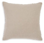 Abler beige plain pillow with smooth fabric back and stitched border