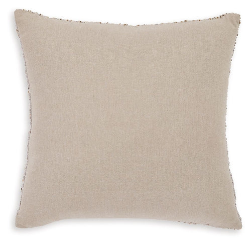 Abler beige plain pillow with smooth fabric back and stitched border