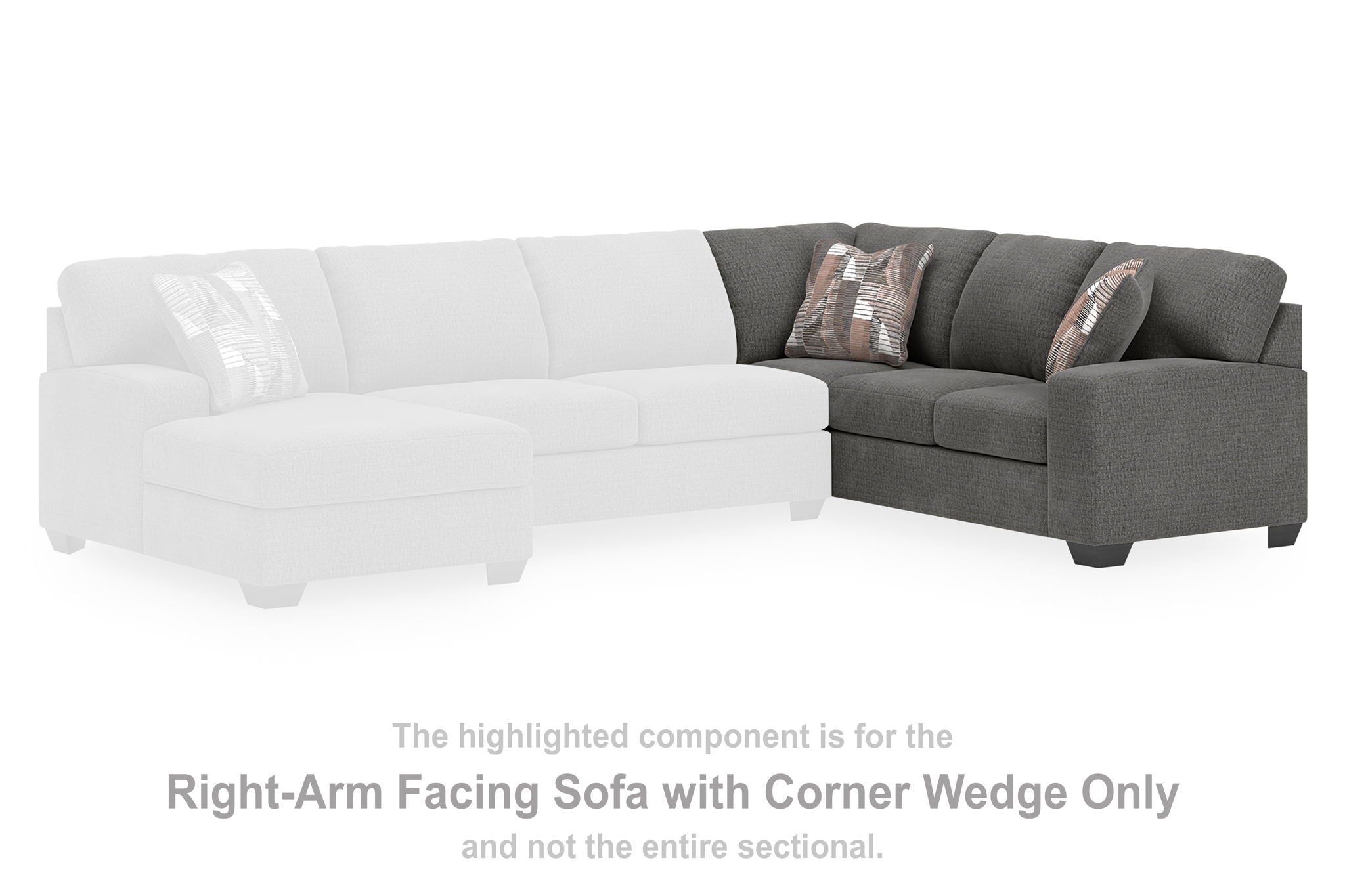 Newellen - Greystone - RAF Sofa With Corner Wedge