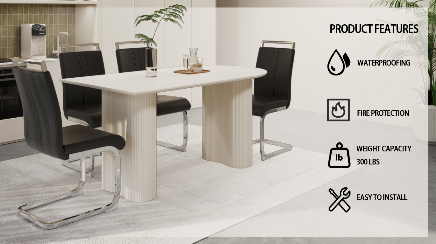 Medieval Modern Cream Dining Set (4 Chairs)