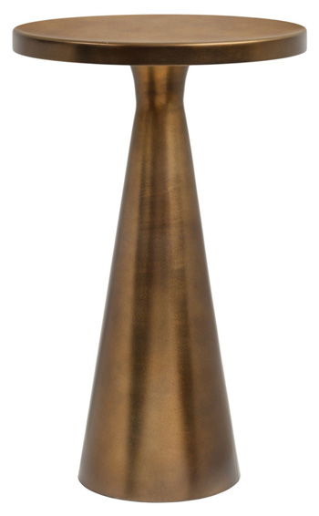 Light bronze round accent table with pedestal base