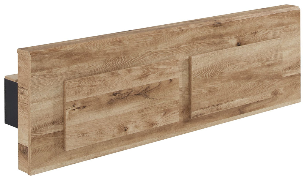 Tan wood full storage footboard with two drawer fronts