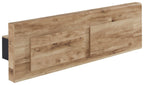 Tan wood full storage footboard with two drawer fronts