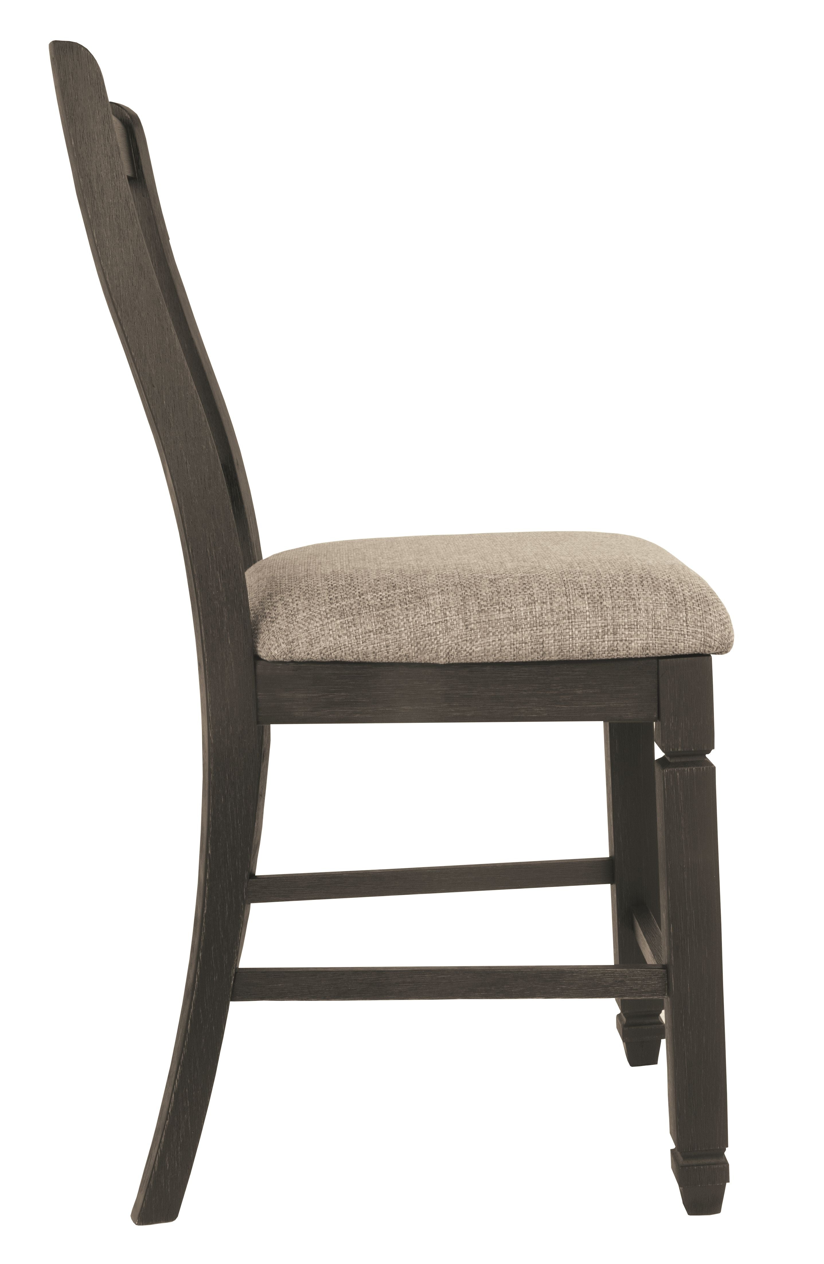 Tyler Black & Grayish Brown Two-Tone Upholstered Barstool (Set of 2) - Padded