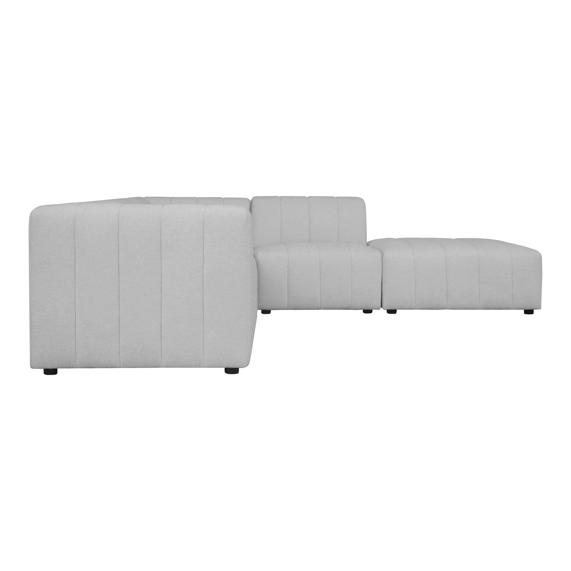 Lyric Gray Modular Sectional - Channel Stitching-Stationary Sectionals-American Furniture Outlet