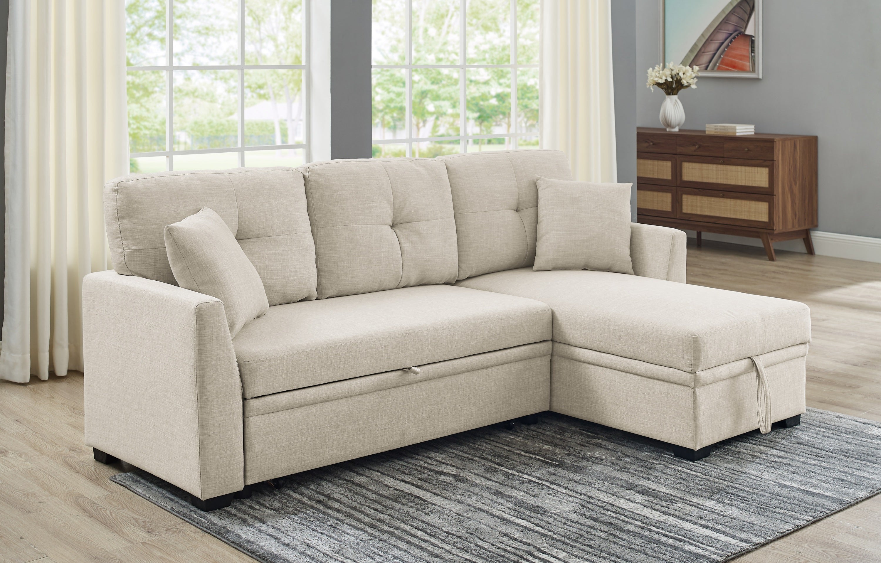 Modular Sleeper Sectional Sofa with Storage | Versatile