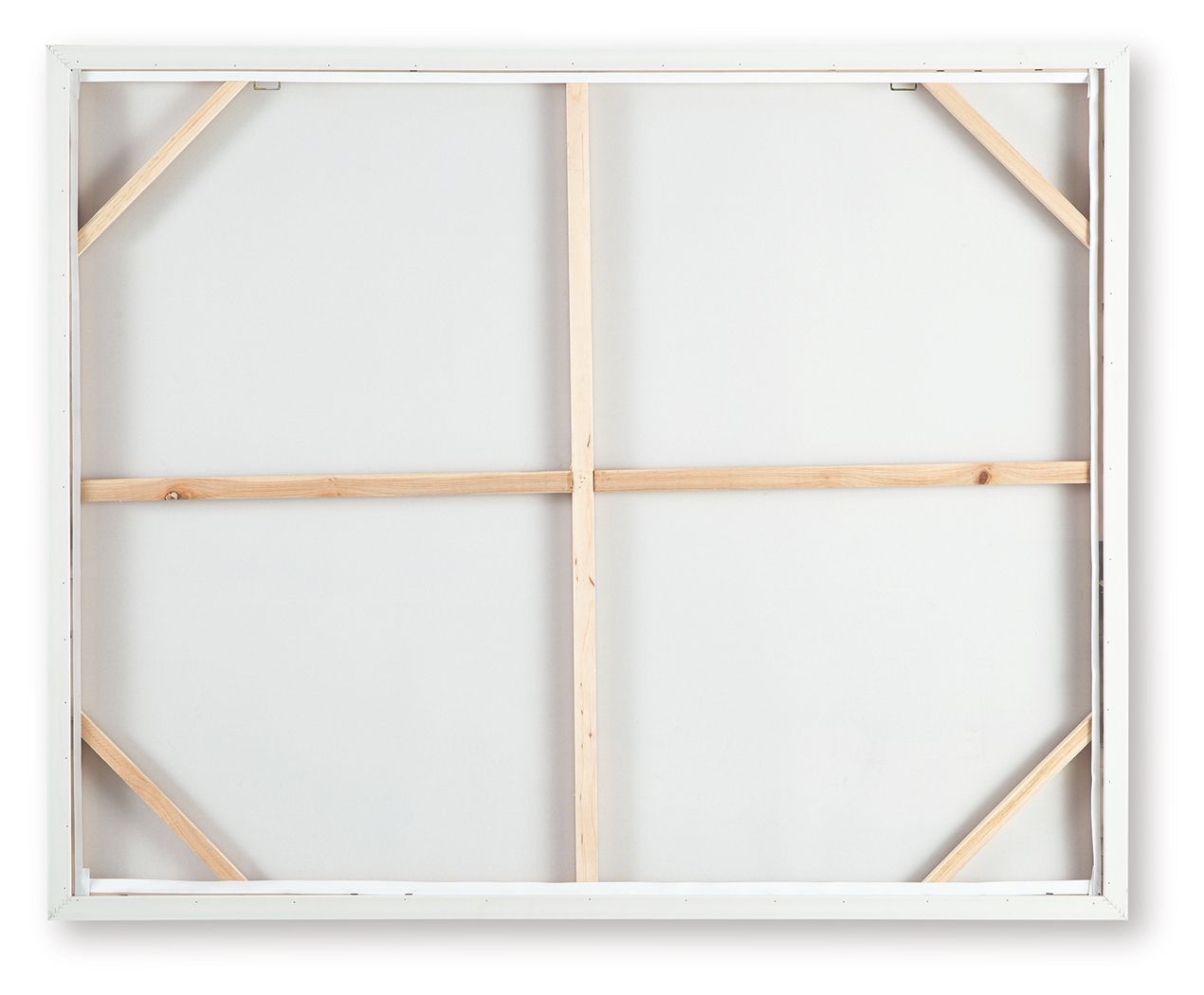 Vallus wall art backing with white panel and wooden stretcher bars