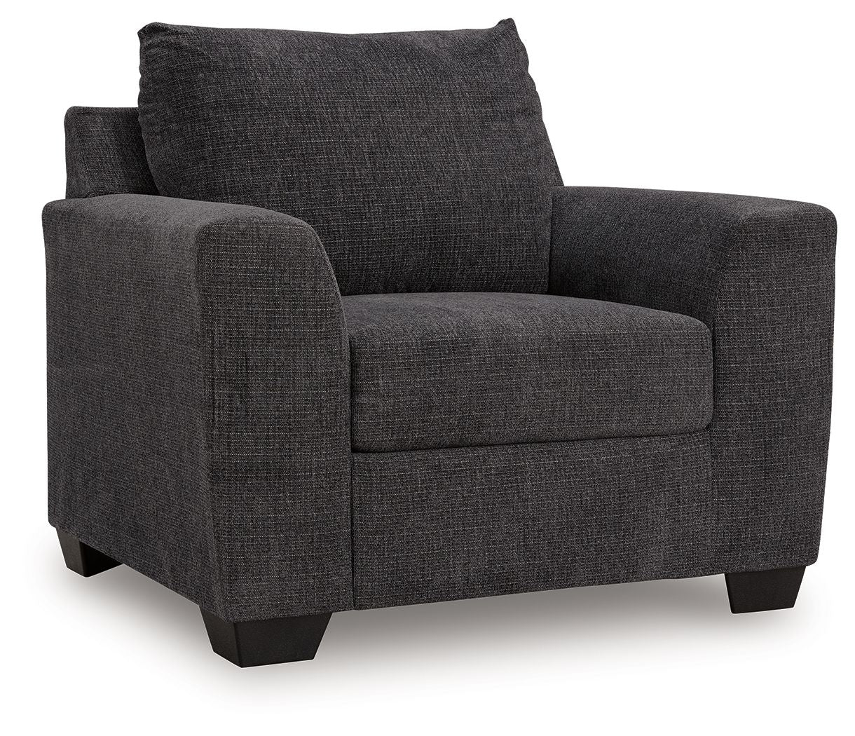 Loreo living room set dark gray accent chair with tall back and wide upholstered seat