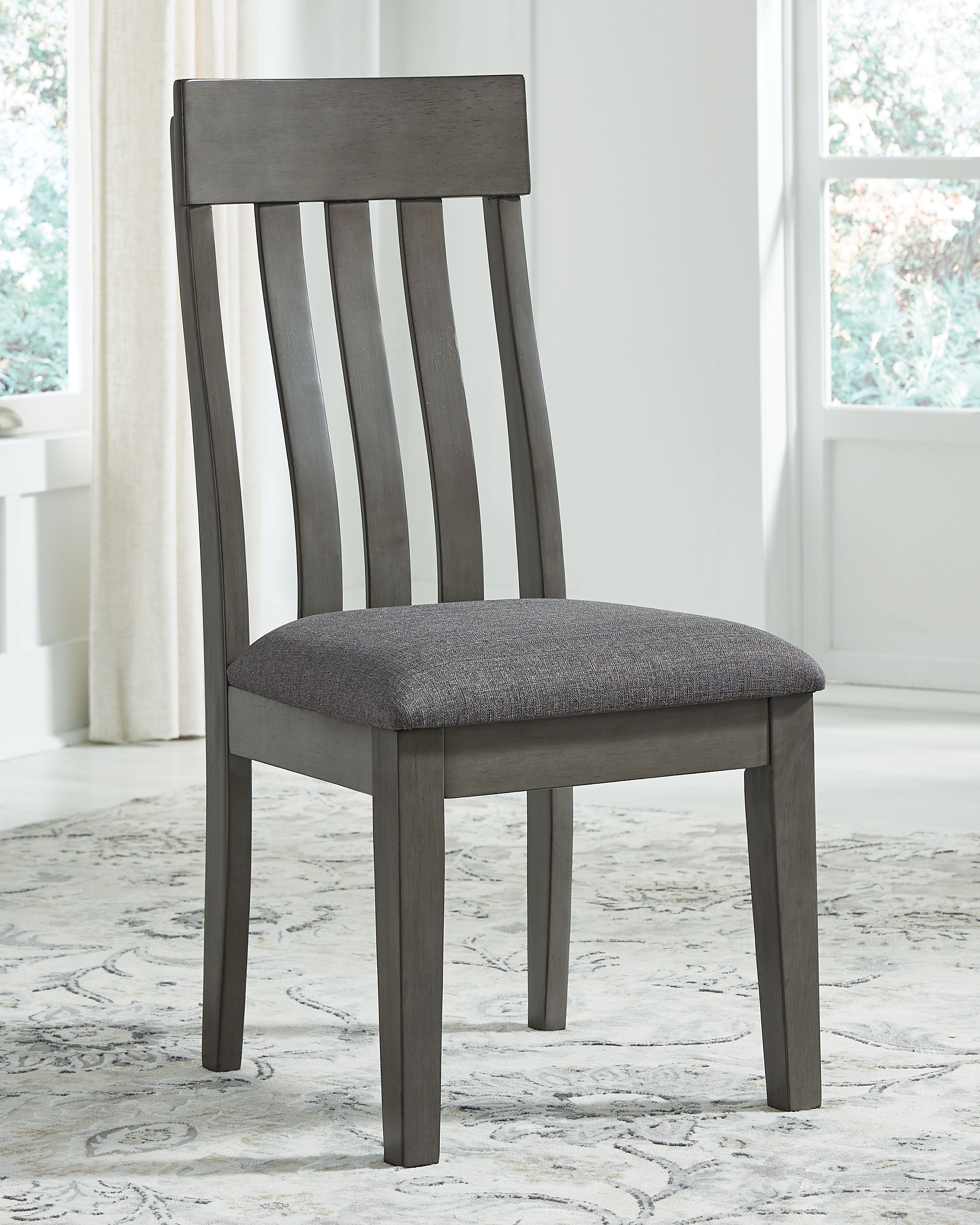 Hallanden Black & Gray Two-Tone Upholstered Dining Side Chair (Set of 2)