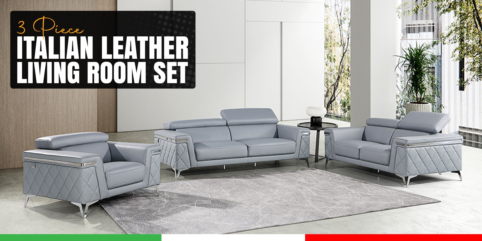 1140 - Top Grain Italian Leather Sofa