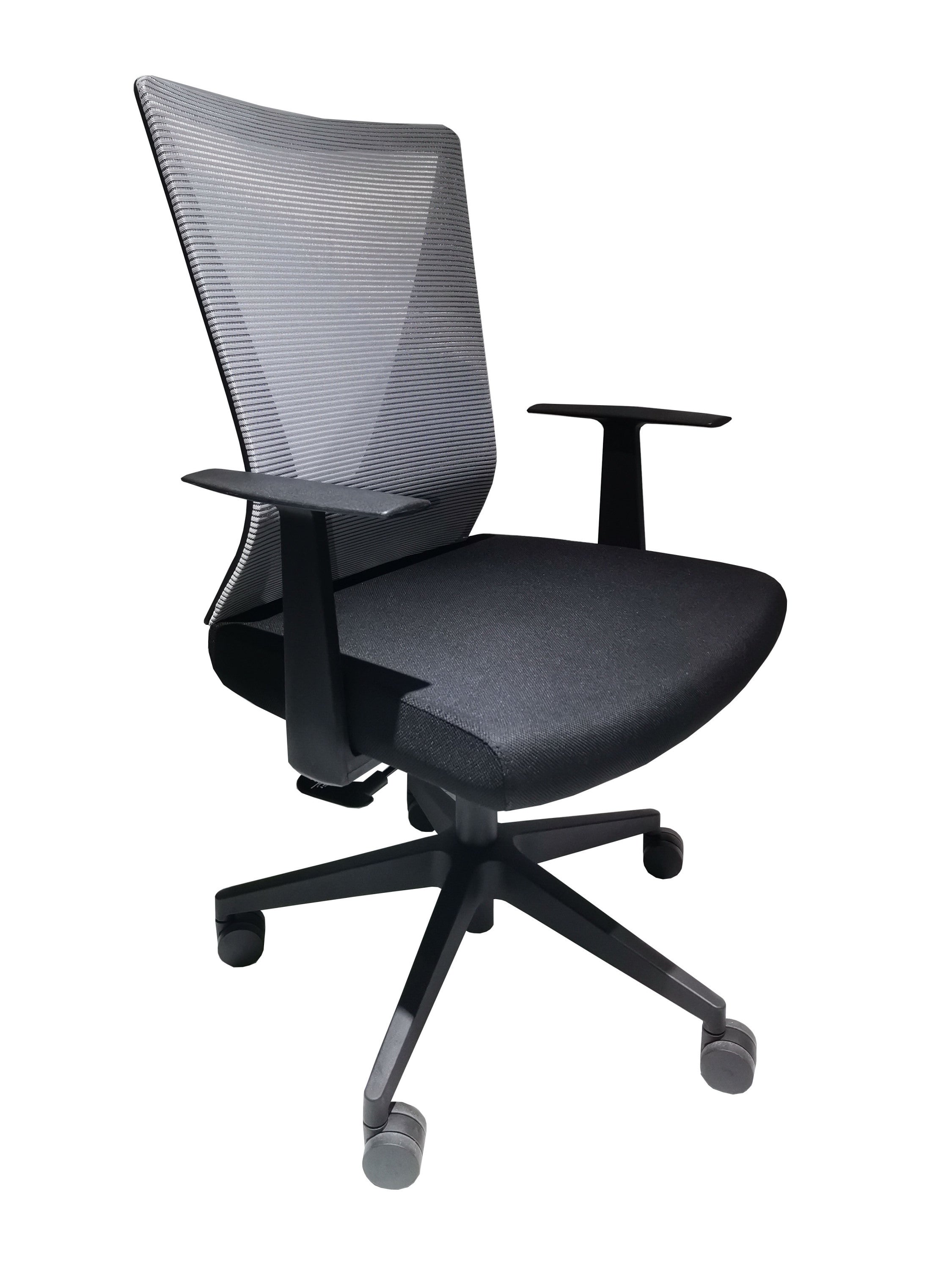 Armin Office Chair - Nylon Base, Fixed Armrest - Black