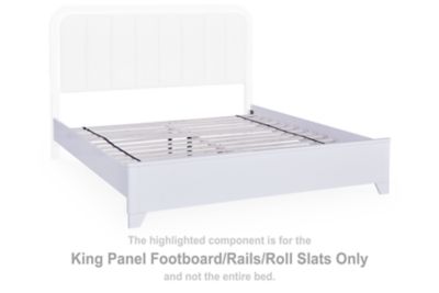 Jarlee - White - King Panel Footboard / Rails / Roll Slats