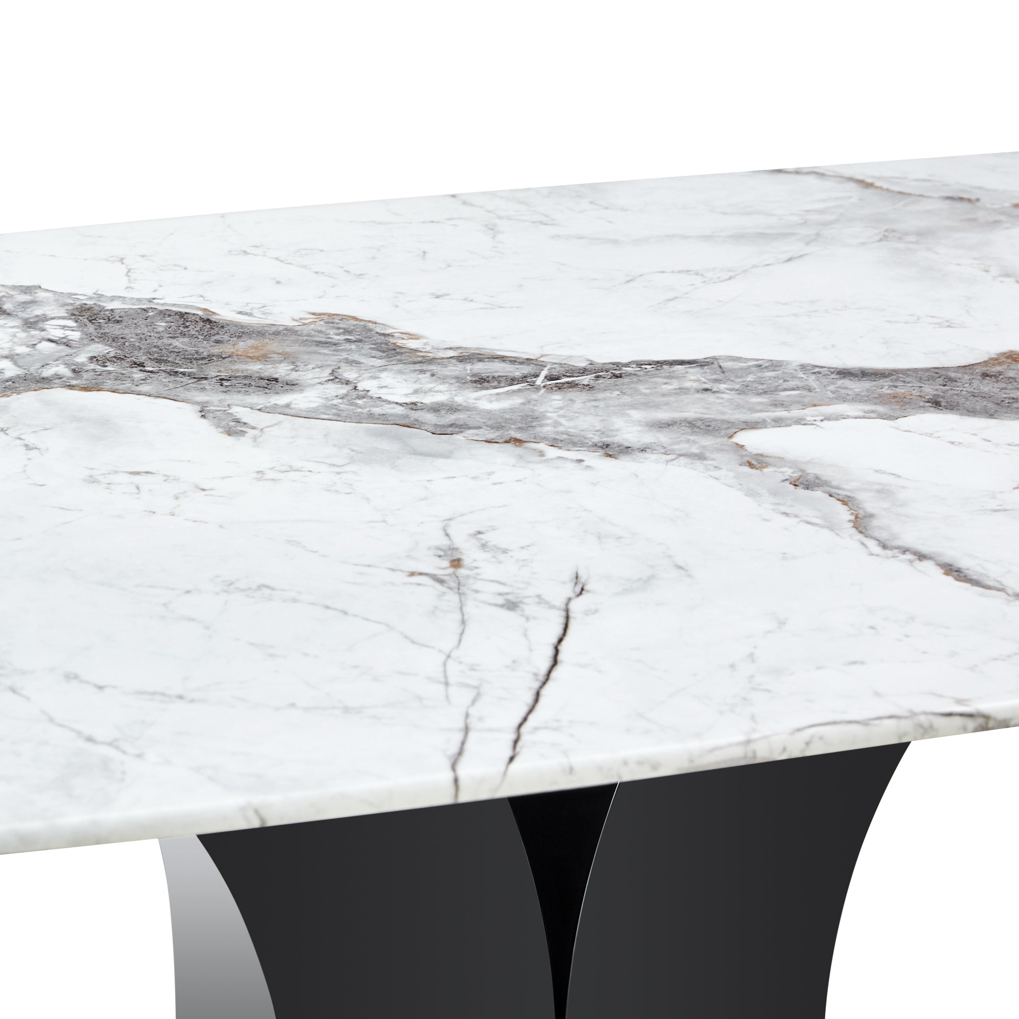 Faux Marble Dining Table Set w/ 6 Chairs