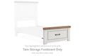Savonport - Twin Storage Footboard - White / Brown