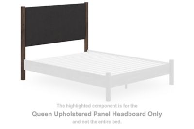 Pamytta - Black / Brown - Queen Upholstered Panel Headboard