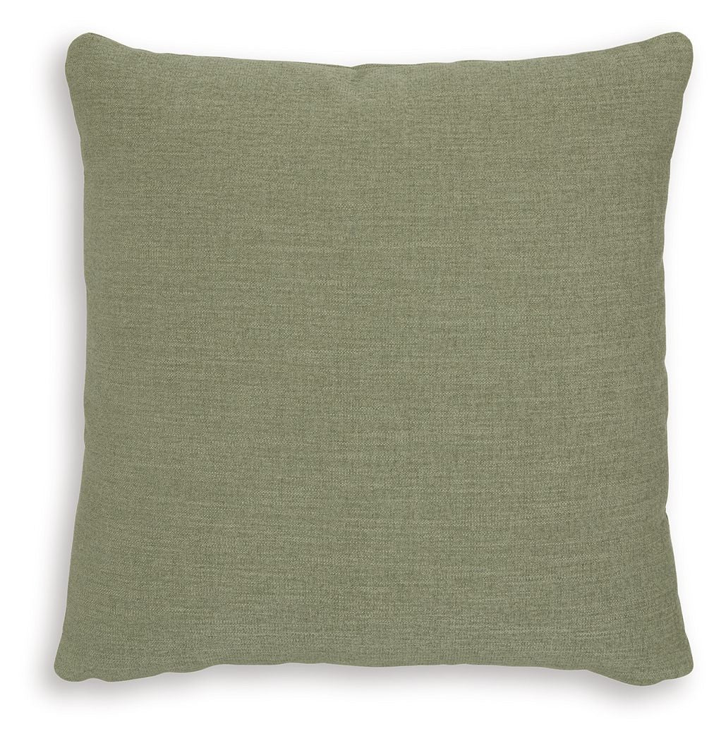 Brockbert pillow in sage green, square, textured woven fabric