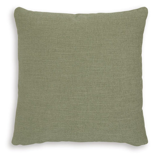 Brockbert pillow in sage green, square, textured woven fabric