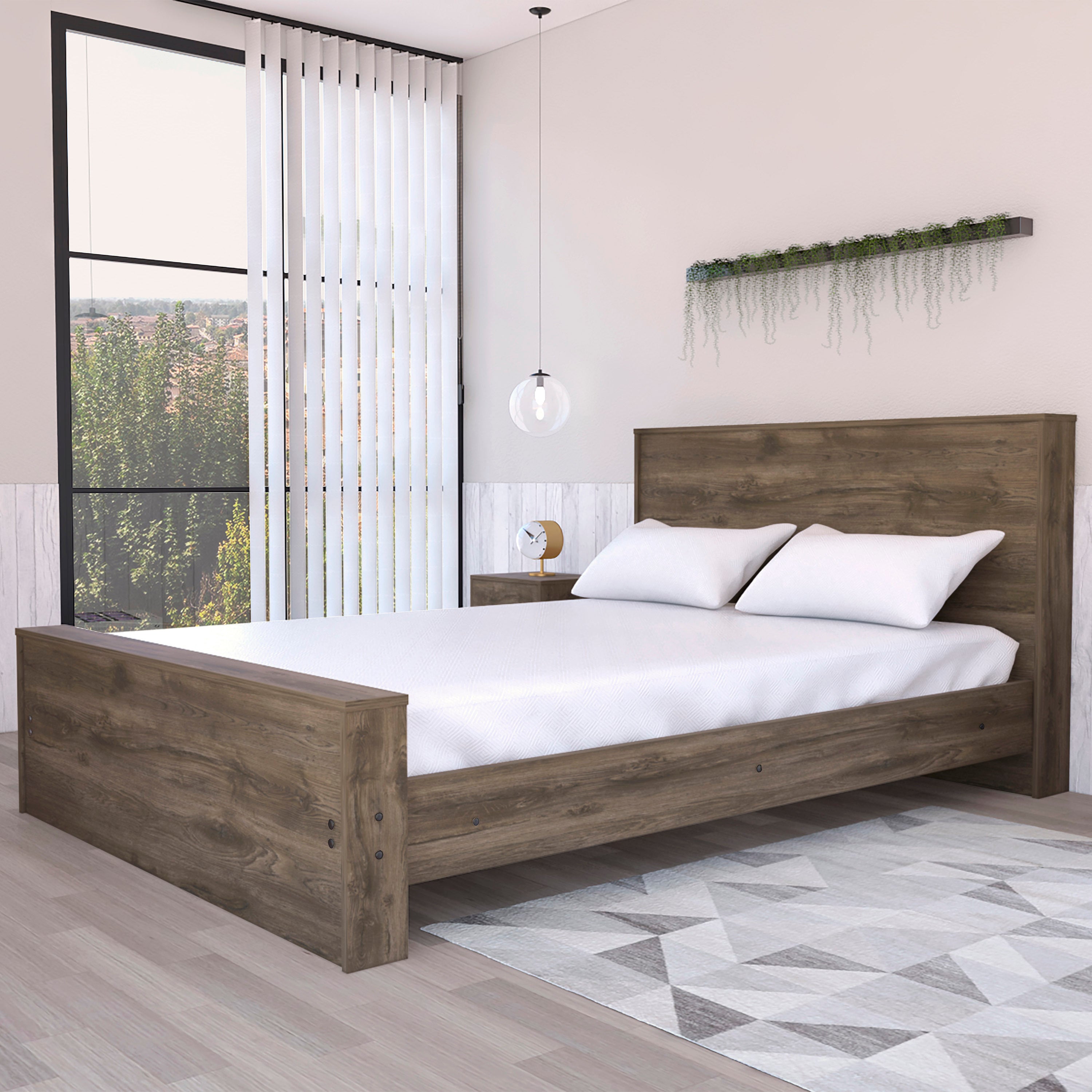 Monroe Full Bed Frame - Rectangle Dark Brown | Durable & Stylish