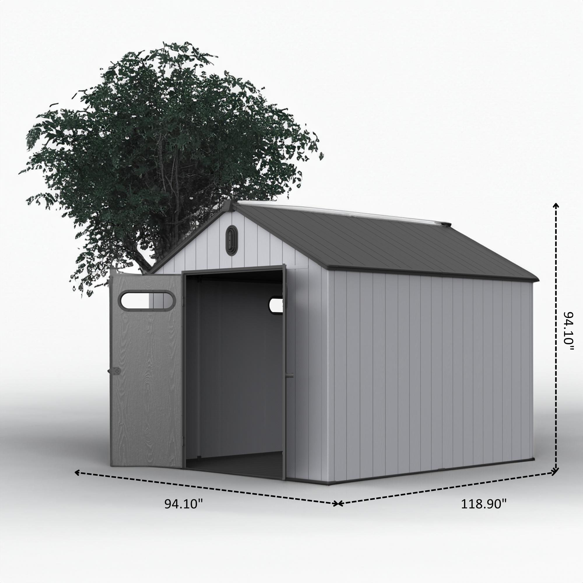 8x10ft Resin Storage Shed - XWT013-1-American Furniture Outlet