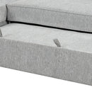 90" L-Shaped Sleeper Sofa w/ Storage Chaise, Racks & USB - Light Grey-Sleeper Sectionals-American Furniture Outlet