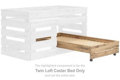 Larstin - Brown - Twin Loft Caster Bed