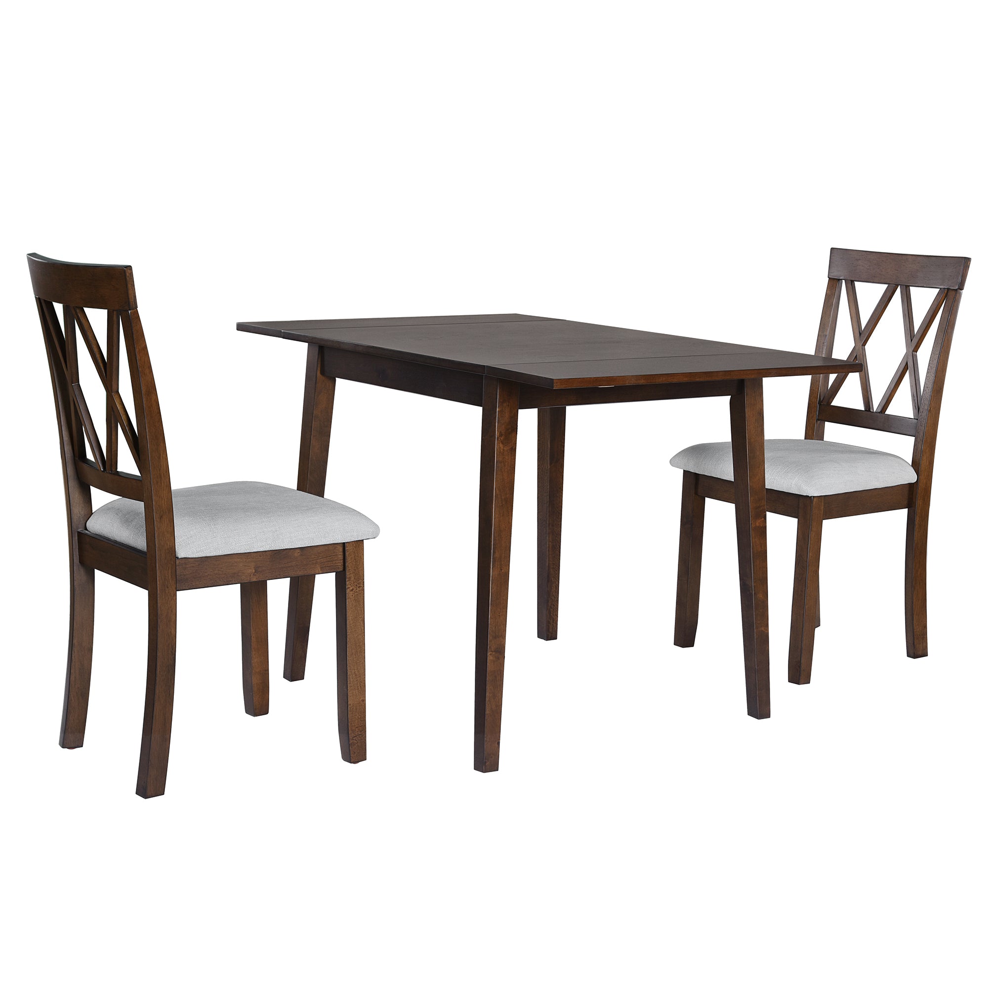 3 Piece Drop Leaf Kitchen Dining Set - Brown