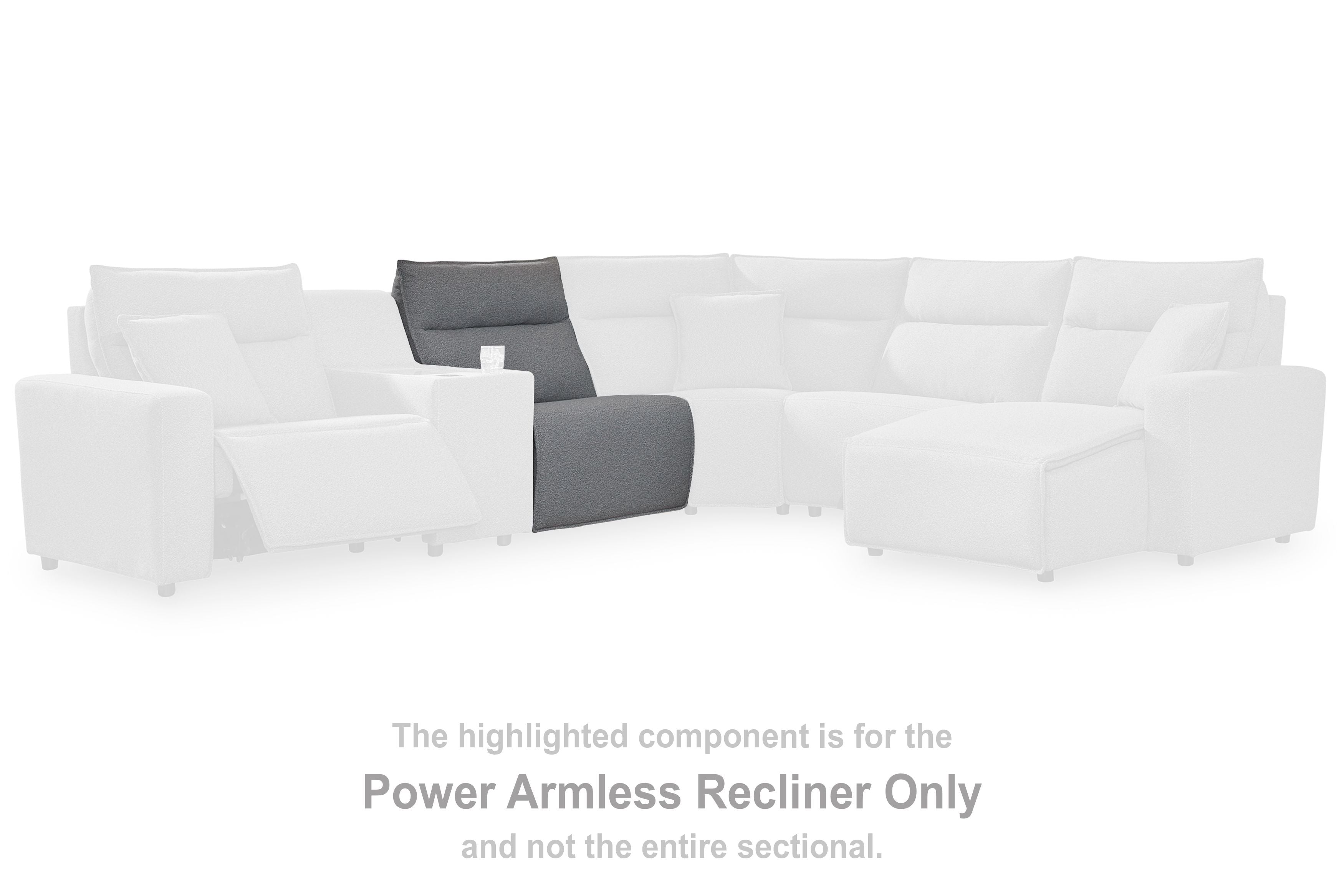 ModMax II - Salt And Pepper - Power Armless Recliner With Adjustable Headrest