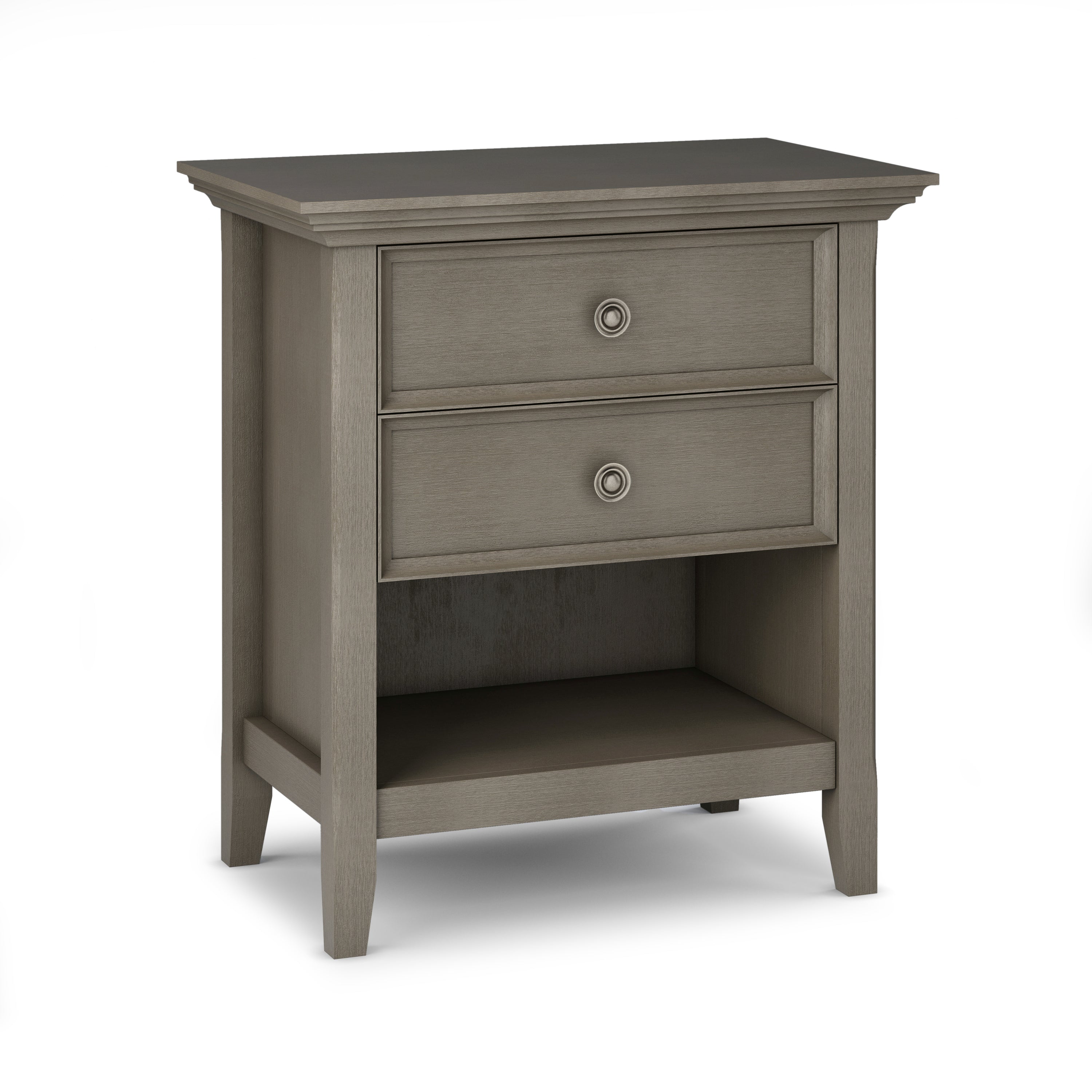 Amherst Farmhouse Grey Bedside Table | Nightstand with Storage