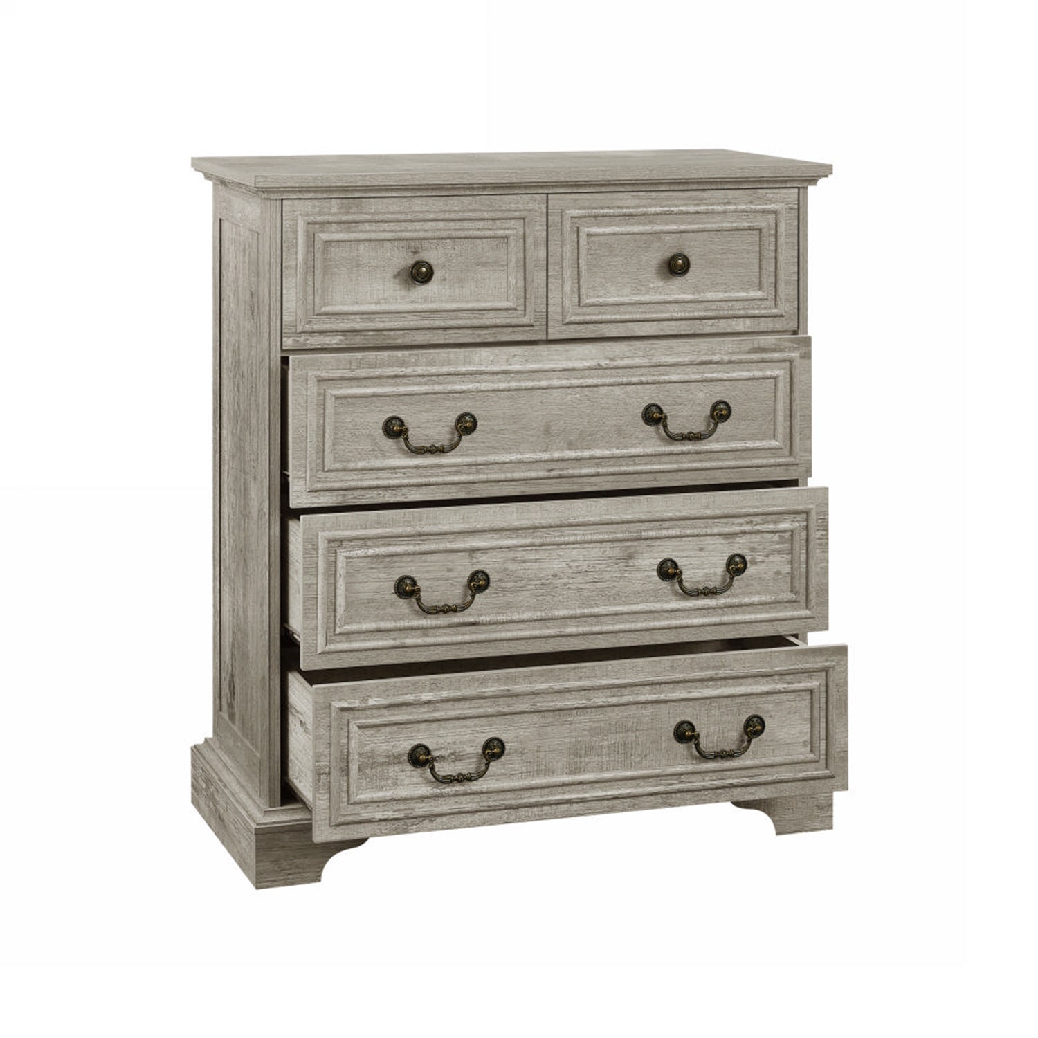 Farmhouse Vintage 5-Drawer Wood Dresser Antique White